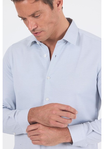 İmza Siyah Uzun Kol Sert Yaka Cepsiz Slim Fit Pamuklu Gömlek 1004250225 Siyah