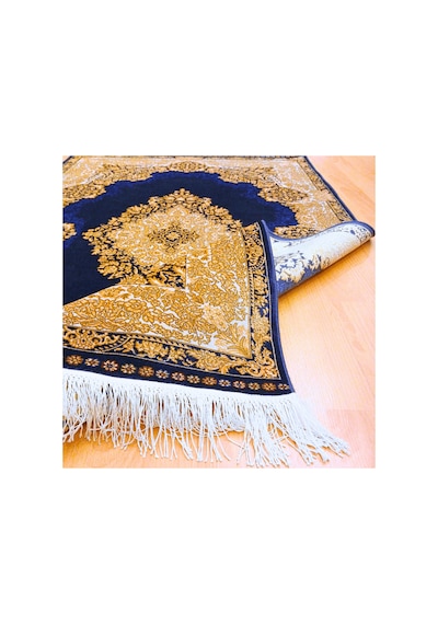Elmas Motifli 160 X 230 Cm İpek Halı Mavi
