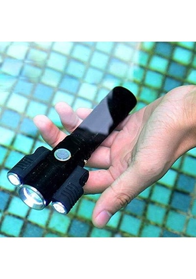 Üç-kafa Usb Şarj Cree Led El Feneri Alüminyum Taktik W8 E38