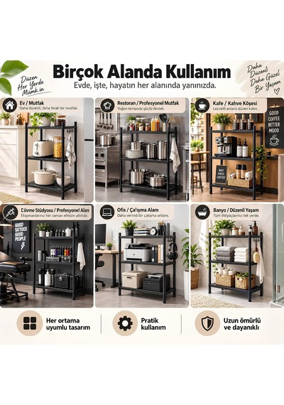 3 Raflı Çok Amaçlı Tekerlekli Metal Depolama Organizer Rafı Çok Renkli 3 Raflı Çok Amaçlı Tekerlekli Metal Depolama Organizer Rafı Çok Renkli
