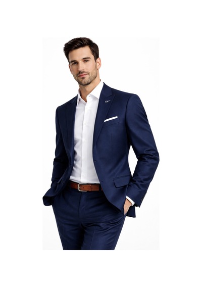 Suitmen Erkek Silim Çift Yırtmaçlı Takım Elbise Bgl-st05568 Lacivert