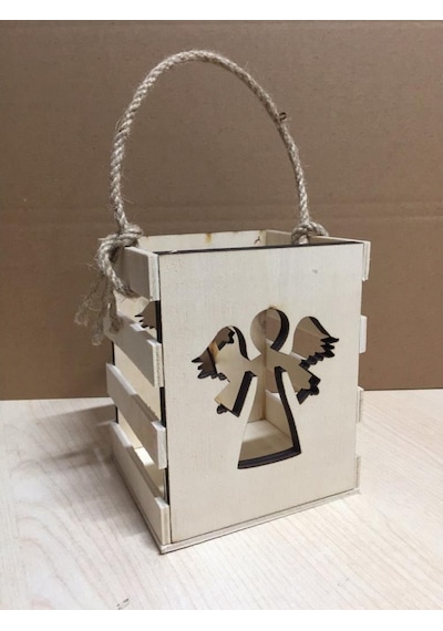 Dekoratif Melek Ahşap Mumluk Yb-117 (14X11X11)