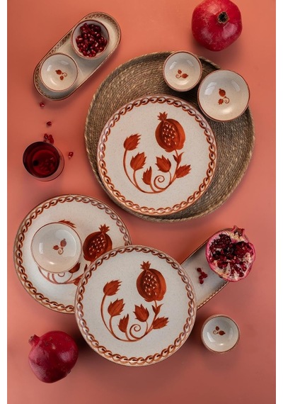 Kütahya Porselen Ottoman Elegance 14 Parça 6 Kişilik Kahvaltı Takımı Çok Renkli