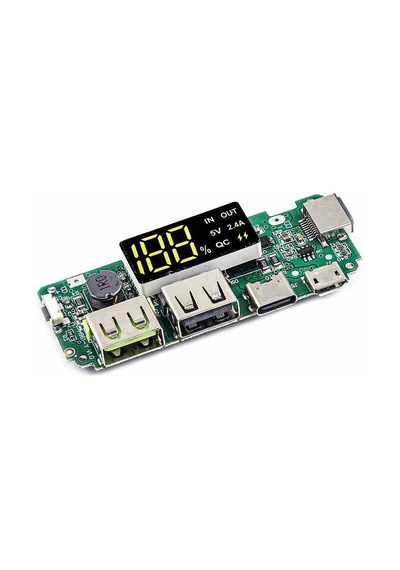Çift Usb 5v 2.4a Usb Micro / Type-c Hızlı Şarj Power Bank Modülü