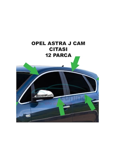 Opel Astra J Cam Çıtası Çerçevesi Kromu Nikelajı Komple Sedan-Hb Sedan
