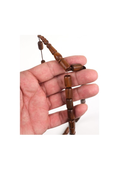 Kahverengi Plesenk Ağacı Yumuşak Kesme Kesim 9x14mm Tesbih Kahverengi