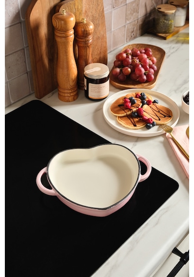 Karaca Love Emayeli Demir Döküm Sahan 18 Cm Pembe