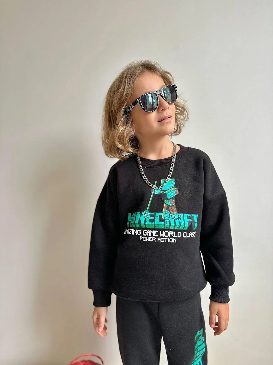 Miniko Kids Erkek Çocuk Minecraft Modelli 3 İplik Şardonlu Eşofman Takımı Siyah Miniko Kids Erkek Çocuk Minecraft Modelli 3 İplik Şardonlu Eşofman Takımı Siyah