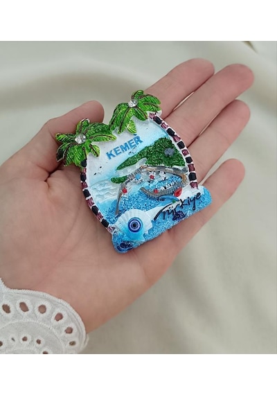 Magnet Martı Deniz Palmiye Nazar Göz Boncuk Taşlı Mıknatıslı Buzdolabı Süsü