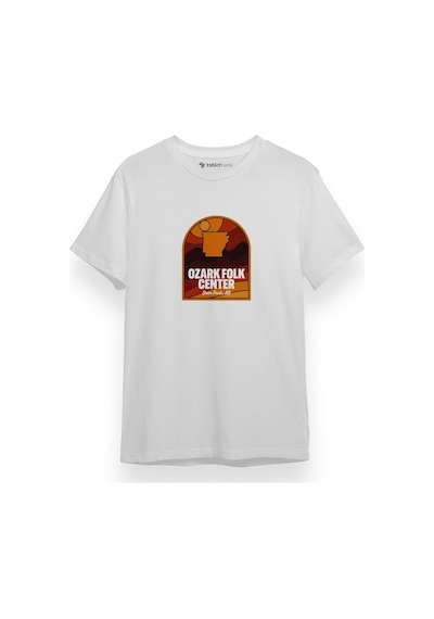 Ozark Folk Center Logo Beyaz Kısa Kol Erkek Tshirt 001