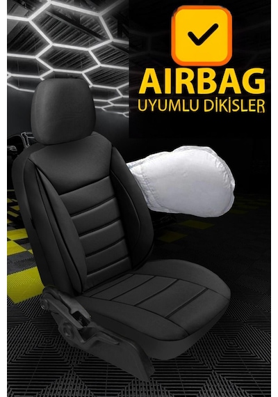 Seat Leon 1999-2012 Aracınıza Uyumlu Jetdrive Deri Koltuk Kılııfı Siyah Siyah