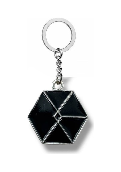 Siyah Exo Logo Anahtarlık K-pop Unisex Aksesuar Metal Figürlü Tasarım