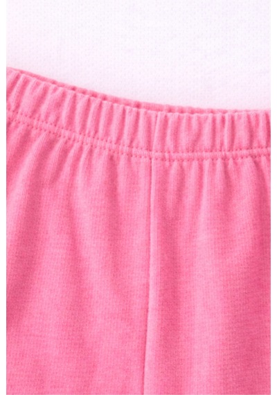 For My Baby Fitilli Kumaş 2 Li Kız Bebek Takım Şortlu Yazlık Pembe2