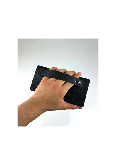 Alphaclub Bag Erkek Hakiki Deri Siyah Telefon Bölmeli Uzun Cüzdan Ve Kartlık Model 2724