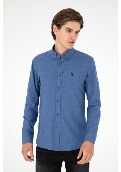 U.s. Polo Assn. Erkek İndigo Gömlek Basic 50296757-vr028 İndigo