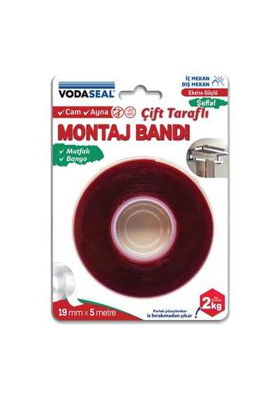 Vodaseal Montaj Bandı, 19mmx5mt, Şeffaf