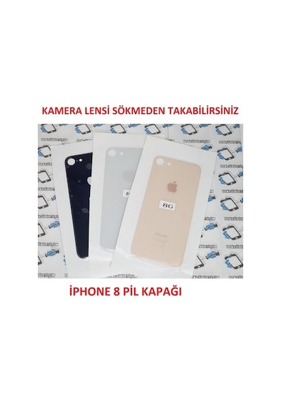 Apple Uyumlu iPhone 8 Arka Pil Batarya Kapağı (Cam) (226128543)