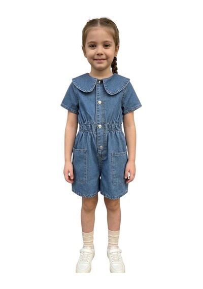 Erdem Kıds Kız Çocuk Denim Kot Yazlık Kısa Kol Bebe Yaka Çıtçıtlı Günlük Bayramlık Tulum Mavi Mavi Erdem Kıds Kız Çocuk Denim Kot Yazlık Kısa Kol Bebe Yaka Çıtçıtlı Günlük Bayramlık Tulum Mavi Mavi