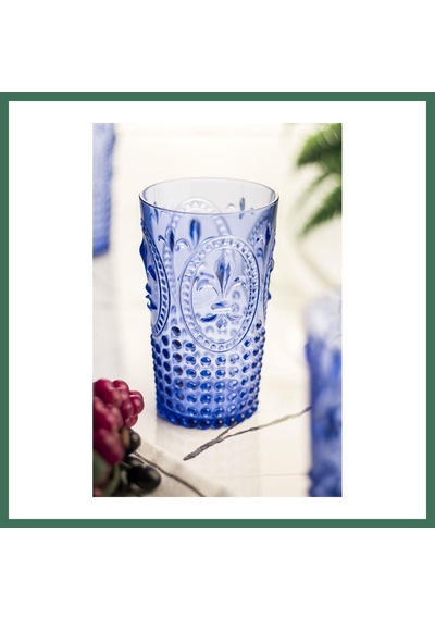 En-cag Akrilik Mavi Tekli Uzun Bardak & Su Meşrubat Bardağı 750 Ml Büyük Boy & Cam Değildir Bss