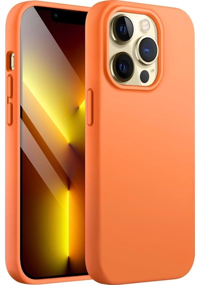 Apple Uyumlu iPhone 12 Pro Max  Silikon Kılıf - Pastel Renk Tonu Esnek Tam Koruma Kapak - Turuncu