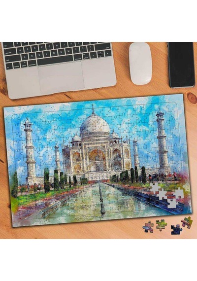 Suluboya Sanatı Mimari Taç Mahal 240 Parça Puzzle Yapboz-75167