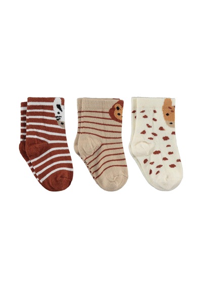 Civil Baby Animal 3'lü 6- Bebek Erkek Çorap Set Standart