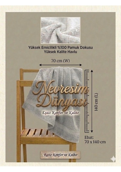Eco Lounge Prime Havlu 70x140 Gri
