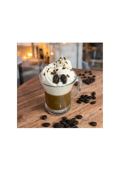 Ayd Bardak Coffie Kahve Espresso Kremalı Soya Dekoratif Kahve Kokulu Mum Kahverengi-beyaz Renkli