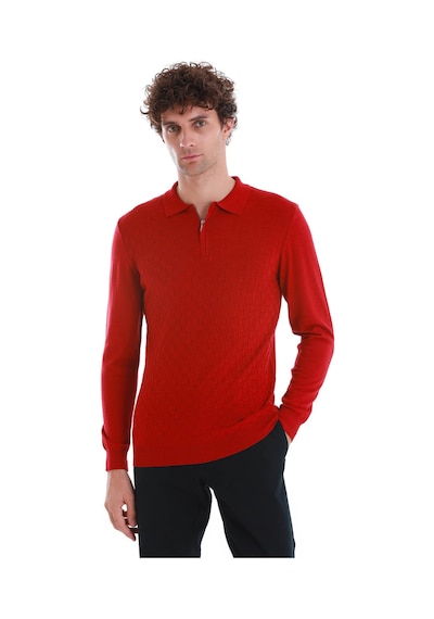 Hatemoğlu Kırmızı Regular Fit Jakarlı Polo Yaka Yünlü Triko Kazak 34202023a003 017 Kırmızı Hatemoğlu Kırmızı Regular Fit Jakarlı Polo Yaka Yünlü Triko Kazak 34202023a003 017 Kırmızı