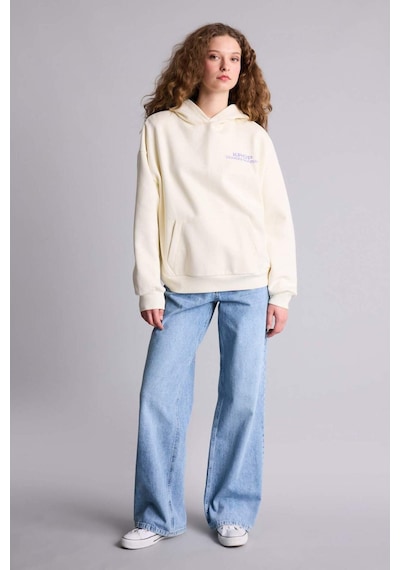 Defacto Kpop - Demon Hunters Oversıze Kapüşonlu Sweatshirt H0258ax26sper103 Ekru-er103