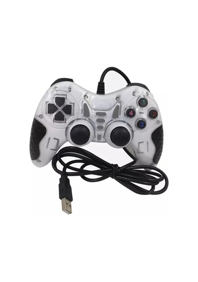 Pc Uyumlu Usb Dual Shock Titreşimli Joystick Oyun Kolu-cfl-2586 Beyaz