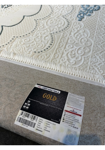 Gold Halı Salon, Oturma, Yatak Odası Halısı Desen Kodu Gd004-630 Beyaz-turkuaz Mavi