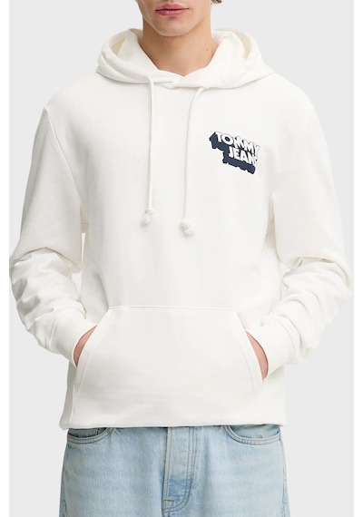 Tommy Jeans Erkek Sweat Dm0dm21625 Ybl Beyaz Beyaz