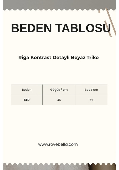 Rovebella Riga Kontrast Detaylı Beyaz Triko