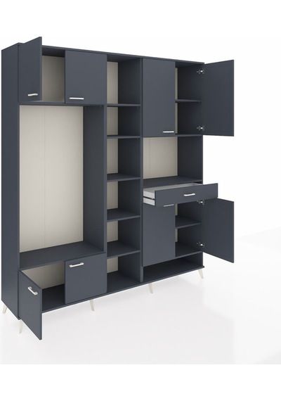 Hyperion Dolap 12 Raflı Tek Çekmeceli 8 Kapaklı 220x44x243 Antrasit-antrasit/antrasit Antrasıt/antrasıt - Antrasıt Hyperion Dolap 12 Raflı Tek Çekmeceli 8 Kapaklı 220x44x243 Antrasit-antrasit/antrasit Antrasıt/antrasıt - Antrasıt