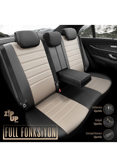 Inspire Design Premium Deri Ekstra Destekli Universal Oto Koltuk Kılıfı Tam Set
