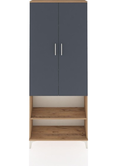 Arges Dolap 4 Raflı 2 Kapaklı 88x30x221 Çam-antrasit Çam