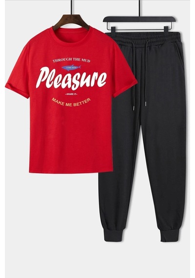 Uyguntarz Unisex Pleasura 2'li Eşofman Takımı Kırmızı