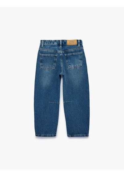 Koton Pamuklu Loose Fit Denim Pantolon Orta İndigo 7wkg40025ad