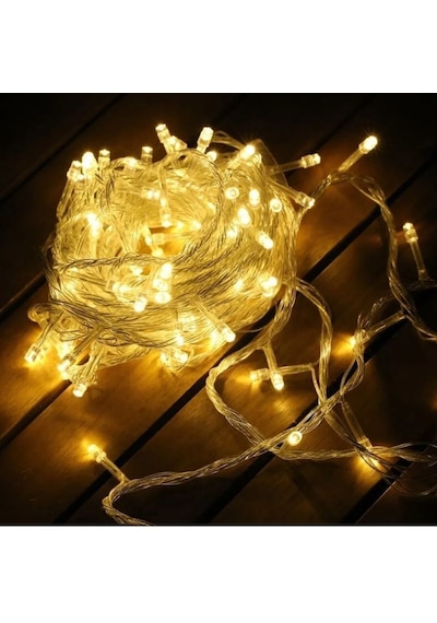 8 Fonksiyonlu Animasyonlu Perde Led Işık Saçak Led Işık 100 Led 10 Mt Sarı