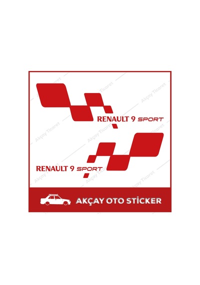 Renault 9 Sport Sticker (Takım Set) Renault 9 Sticker Oto Sticker