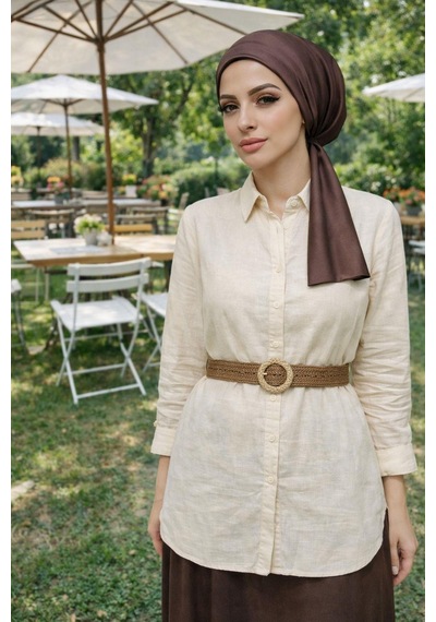Aişe Tesettür Kahverengi Eşarp Bone