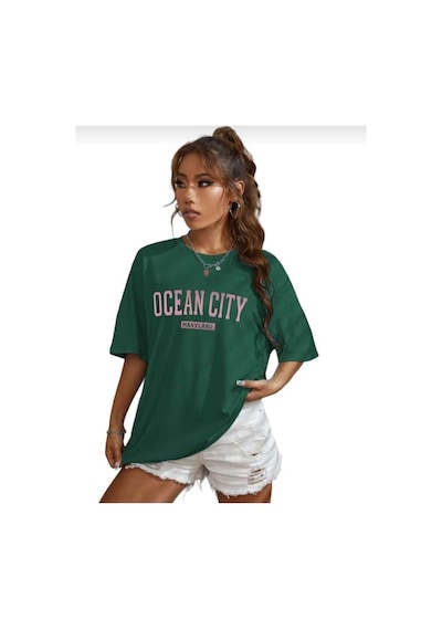 Kozia Outdoors Malkoçbey Ocean City Baskılı Oversize Unisex Basic T-shirt Yeşil Kozia Outdoors Malkoçbey Ocean City Baskılı Oversize Unisex Basic T-shirt Yeşil