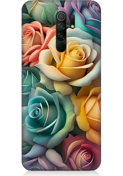 Xiaomi Redmi 9 Uyumlu Pastel Soft Güller Desenli Silikon Kılıf
