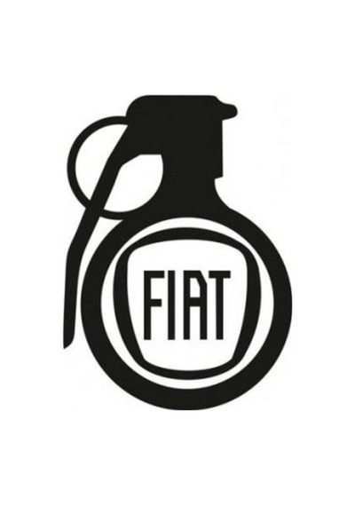 Fiat Araba Komik El Bombası Sticker Yapıştırma Beyaz (332494081)