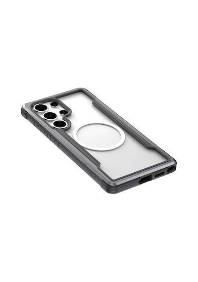 Galaxy S25 Ultra Kılıf Magsafe Uyumlu Airbagli Raptic Shield Serisi Şeffaf Yüzey Kapak Siyah