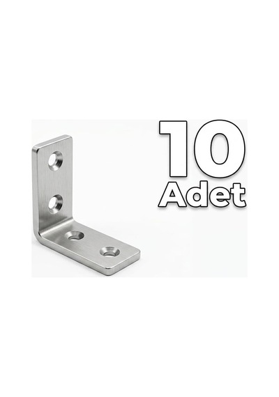 15x25 Mm L Masa Gönye 10 Adet - Paslanmaz Çelik Köşe Birleştirici Ve Mobilya Sabitleyici - Küçük Boy Metal Köş Genel