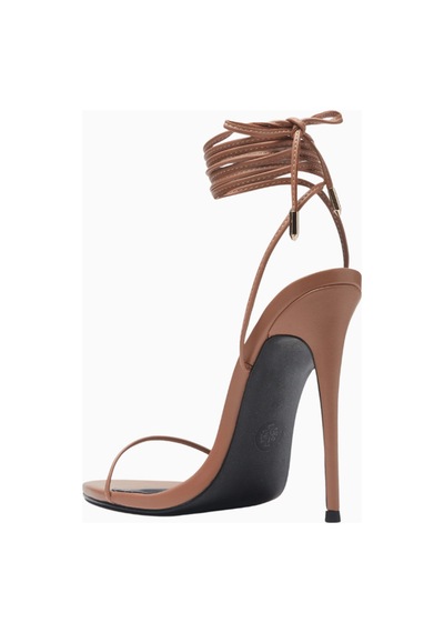 Femme La Luce Minimale Vegan Deri, 120mm Bilekten Bağlı Topuklu Sandalet Kahverengi