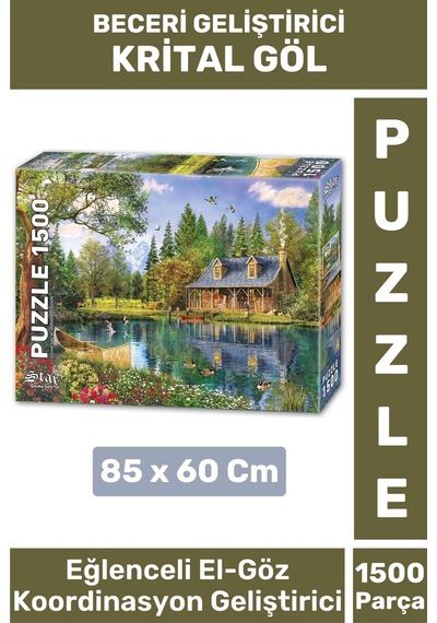 Premium Eğlenceli El Göz Koordinasyon Hafıza Beceri Geliştirici 1500 Parça Puzzle Kristal Göl