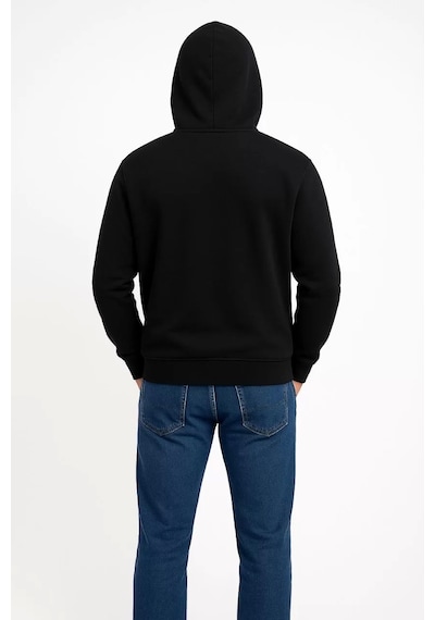 Cvs Giyim Erkek Üç İplik Kapüşonlu Kanguru Cepli Sweatshirt Hoodie - Siyah Siyah